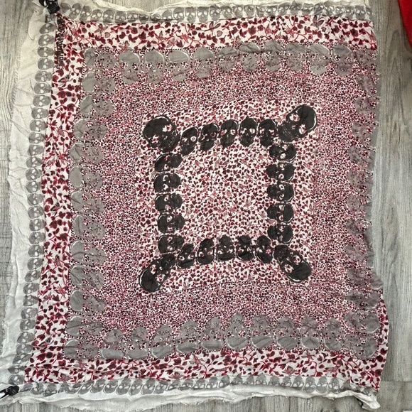 Zadig &Voltaire Accessory Scarf Red/Black/Gray - Picture 3 of 12